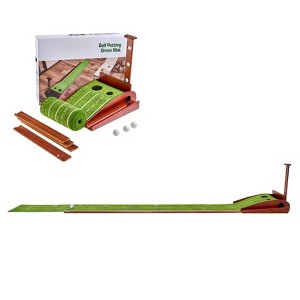 VEVOR Golf Putting Mat, 2 Hole Indoor Golf Putting Green, Wrinkle-Free Golf Training Aid, Mini Golf Set with Auto-Ball Return, Alignment Guide - 1 of 4