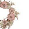 Northlight Champange and Pink Flower Wreath, 24-Inch, Unlit - 4 of 4