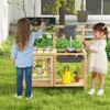 Infans Mud Kitchen Kids Pretend Play Kitchen Toy Set Outdoor Wooden Kitchen Playset - 3 of 4