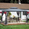 VYNXARIA 13x10 Outdoor Patio Gazebo Canopy Tent With Ventilated Double Roof And Mosquito net(Detachable Mesh Screen On All Sides),Gray - 2 of 4