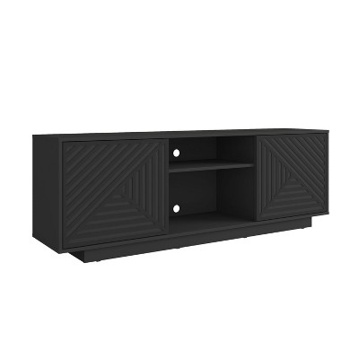 NicBex TV Stands for 70 inch TV,Entertainment Center with 2 Open Shelves and 2 Spacious Storage Cabinets,TV Console for Living Room,Bedroom,Black