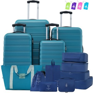 4 PCS Expandable ABS Hard Shell Luggage Set with Spinner Wheels and TSA Lock + Travel Bags - ModernLuxe - 1 of 4