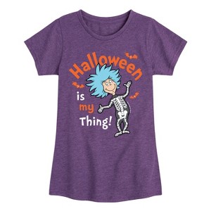 Girls' - Dr. Seuss - Halloween Is My Thing Fitted Short Sleeve Graphic T-Shirt - 1 of 4