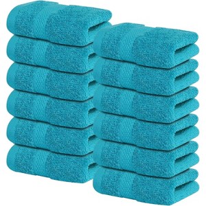 12-Pack Luxury Wash Cloths for Showering, 100% Cotton Soft and Absorbent Face Tow - 1 of 4