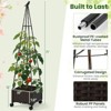 Costway 1/2 PCS Raised Garden Bed with Plant Box & Obelisk Trellis Lockable Wheels Cage Planter - 3 of 4