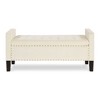 CAVINAS Modern Nailhead Accents Velvet Ottoman Bench with Internal Storage,Tufted Button Storage Bench for Bedroom,Living Room - 3 of 4