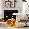 EROMMY 14.6" Flower Cat Tree with Well-padded Perch, Cat Tower with Sisal Scratching Posts and Interactive Toys, Yellow - 3 of 4