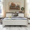 SinCiDo Farmhouse Bed Frame,w/Charging Station, Storage Bookcase Headboard,Sliding Barn Door,No Box Spring Needed, w/Wood Slats Support - 2 of 4
