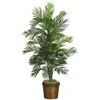 Photo 1 of 4.6ft Artificial Areca Palm Silk Tree in Basket - Nearly Natural