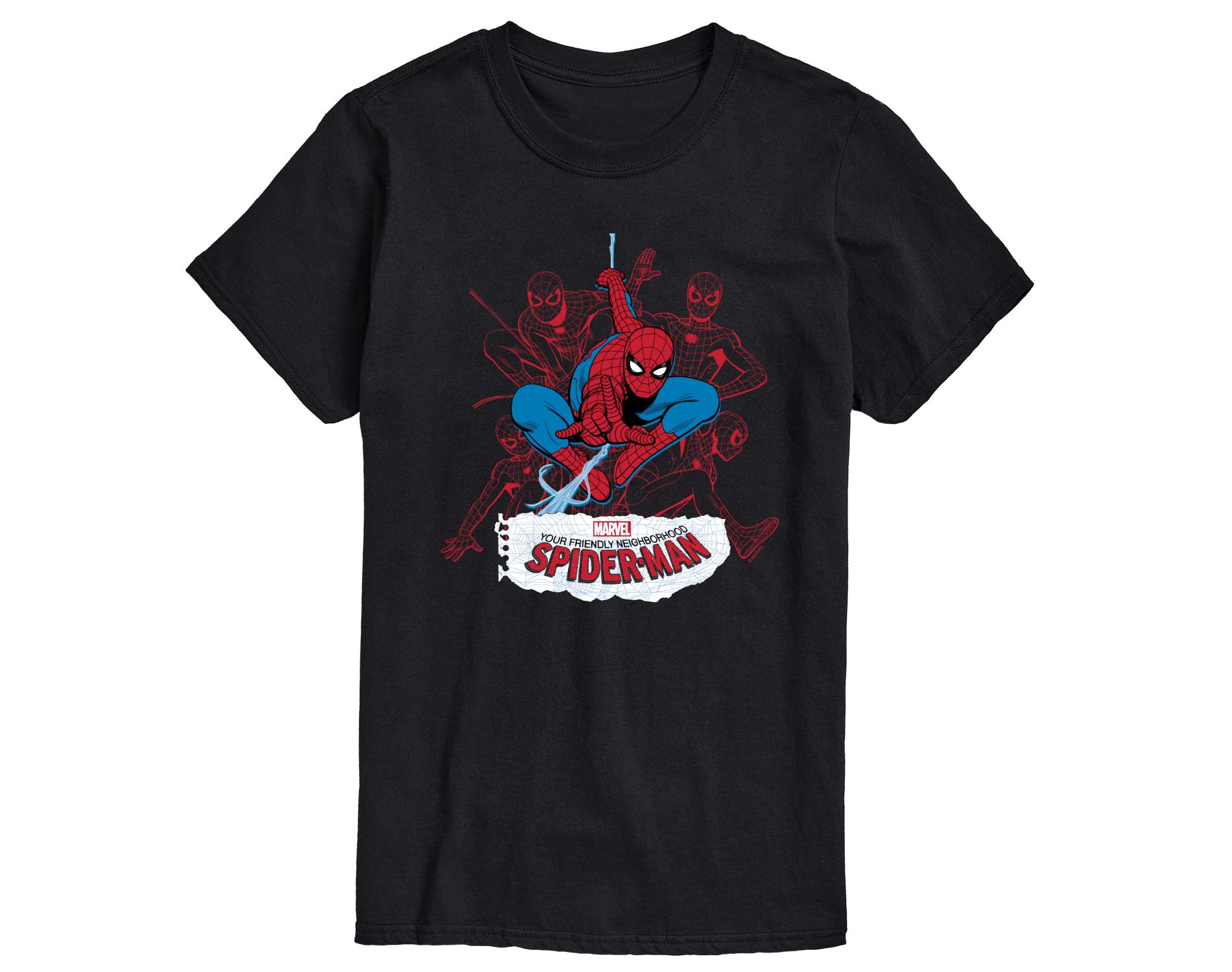 Men's Spider-Man Line Cluster Short Sleeve Graphic T-Shirt - Black - 2 X-Large
