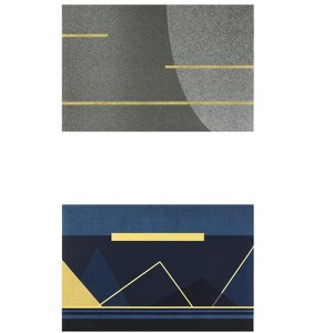 Unique Bargains Modern Geometric Non-Slip Kitchen Floor Mats Set - 1 of 4