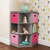 RiverRidge Kids' Corner Playroom Cabinet with 6 Toy Storage Cubbies and 3 Angled Shelves with 4 Fabric Bins - 2 of 4