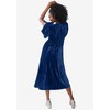 ellos Plus Size Surplice Velour Midi Dress - 3 of 4