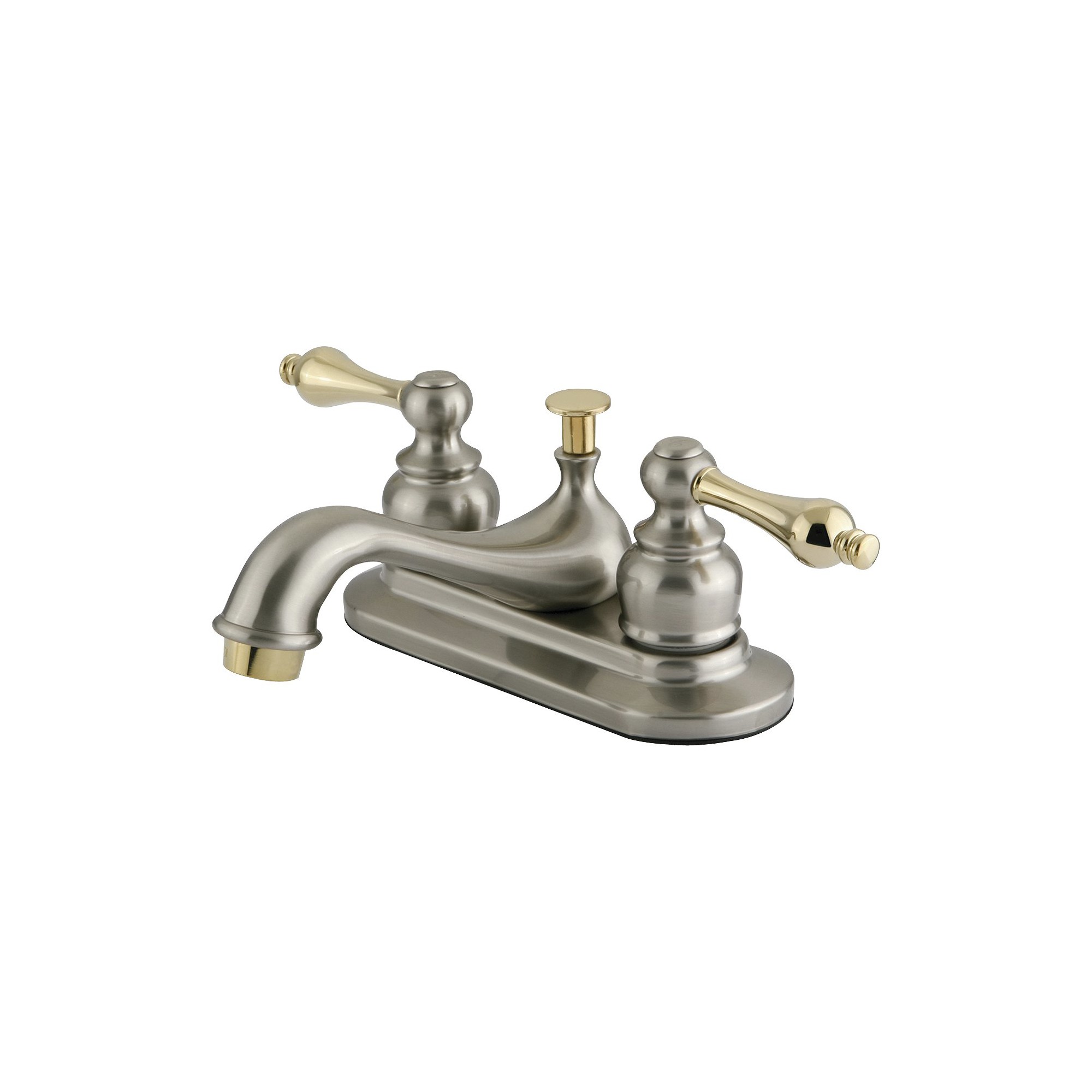 Traditional Bathroom Faucet Satin Nickel and Polished Brass - Kingston Brass, Satin Nickle