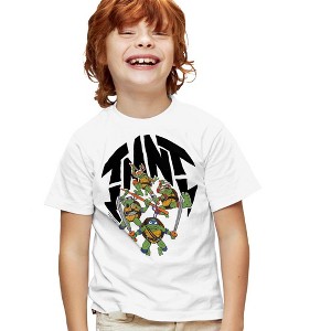 Teenage Mutant Ninja Turtles Shredder And Turtles Comic Kids T Shirt For Youth, White - 1 of 4