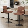 VECELO Bar Stools with Back & Armrest Set of 2/4, Counter Height Fabric/PU Leather Barstools Set with Tufted Upholstery & Footrest Ring - 4 of 4
