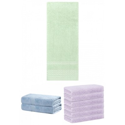 REGALWOVEN Striped Soft Absorbent Bathroom Cotton Towel Set 3 Pcs