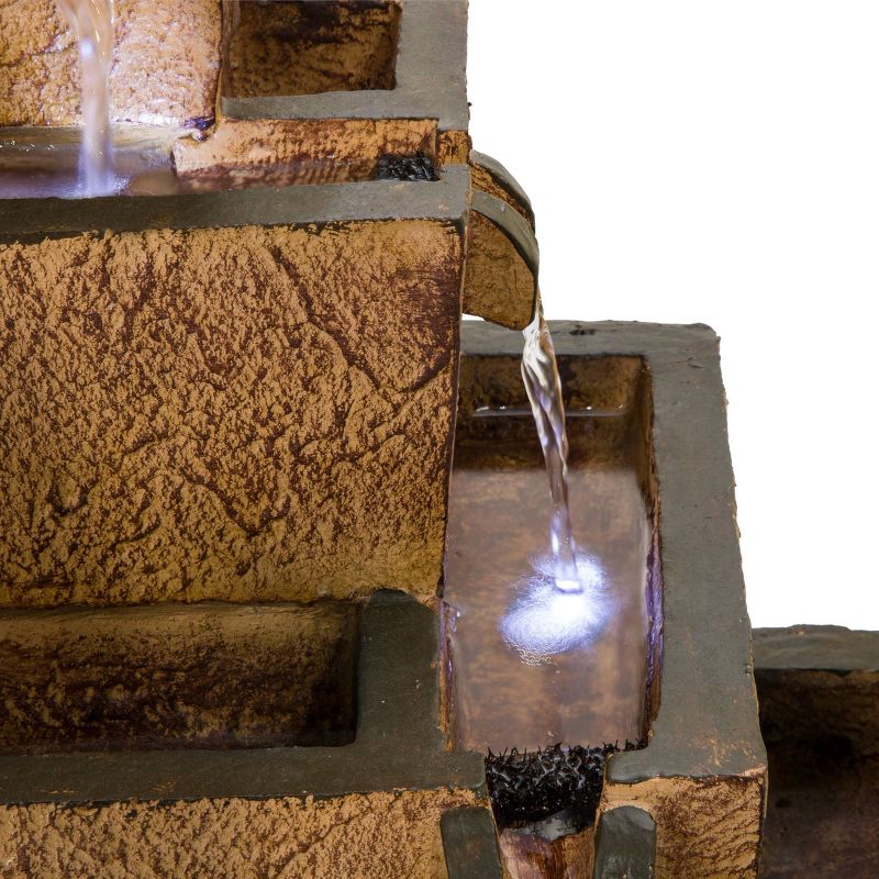 17&#34; Solar Tiered Resin Rustic Fountain - Alpine Corporation, 5 of 6