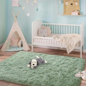 3x5 Fluffy Area Rugs for Living Room Bedroom, Soft Shag Kids Rug Small Carpet Home Decor - 1 of 4