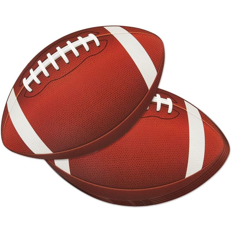 12-Pack Football Cutouts - Football Cutouts for Sports Themed Celebrations, Football Party Decorations, Tailgate Party Supplies, 13 X 8 inches, 2 of 5
