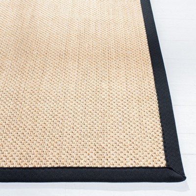 Maize and Black Hand-Knotted Sisal Area Rug, 4' x 6'