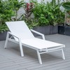 LeisureMod Marlin Patio Sling Chaise Lounge Chair With Arms in White Aluminum - 2 of 4