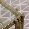 20" Polished Gold Stainless Steel Square End Table with Tempered Glass Top for Living Room and Bedroom - 4 of 4