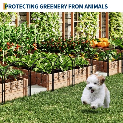 Garden Fence Panels, 26x20 in Black Rustproof Wire Fence