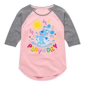 Girls' - Blue's Clues & You! - Play Day Shirt Tail Raglan Graphic T-shirt - 1 of 3