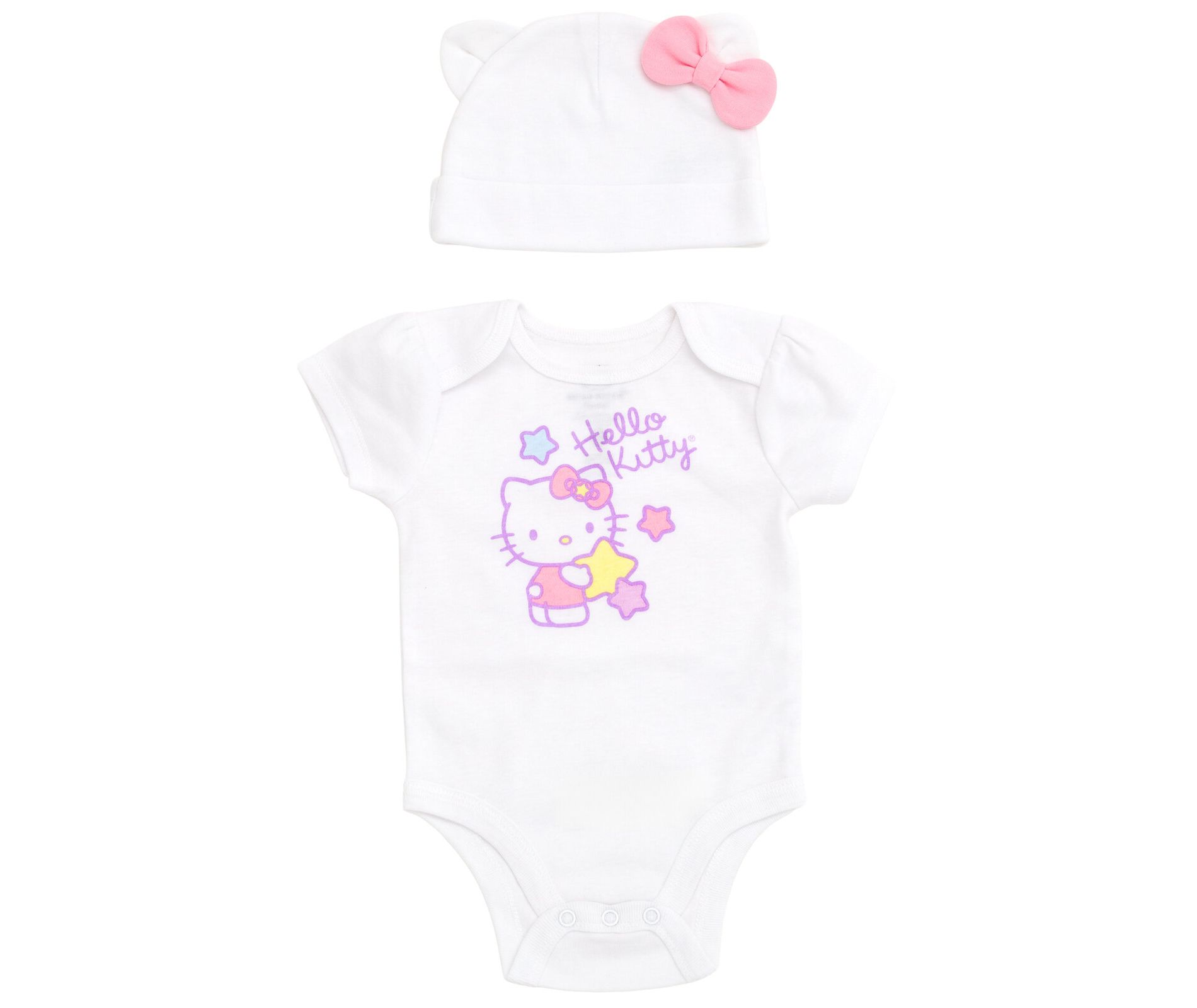 Hello Kitty Baby Girls Bodysuit and Hat Set Newborn to Infant