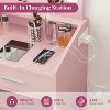 Vanity Desk with Mirror, Lights, Power Outlet, 3 Lighting Modes, 2 Drawers - 2 of 4