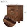 NicBex Set of 1/2 Farmhouse Nightstand,Bedside Tables with 3 Drawers for Bedroom,Living Room,Brown - 3 of 4