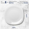 Bormioli Rocco Parma Set Of 6 Dinner Plates, 10.75 Inch Tempered Opal Glass, Clean White, Linear & Curved Design, Dishwasher Safe, Made In Spain - 2 of 4