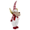 Northlight Standing Plush Moose Christmas Figure with Glitter Antlers - 25" - White and Red - 4 of 4