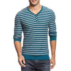 I.N.C International Concepts Mens Striped Knit Henley Shirt, Green, XX-Large - 1 of 1