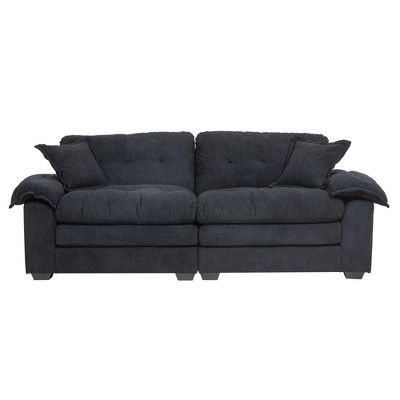 NicBex 84 Inch Loveseat Sofa Modern Upholstered Comfy Chenille Fabric Sofa Couch with 2 Throw Pillows for Living Room,Apartment