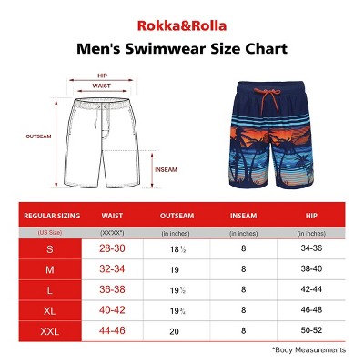 Мужские брюки Rokka&Rolla Men's 8'' Swim Trunks-Tropical Palm, size XX Large — фото 2