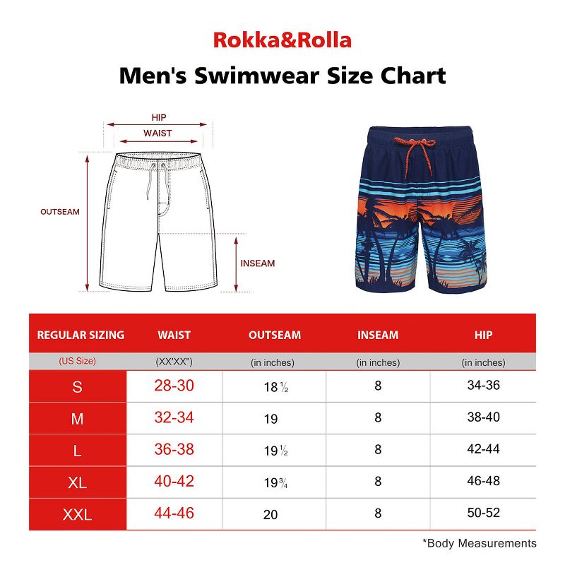 Rokka&Rolla Men's 8'' Swim Trunks, 3 of 11
