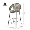Gulches Outdoor Patio Green Faux Wicker Barstool, Set of 2 for Patio, Outdoor, Garden, Poolside - 3 of 4