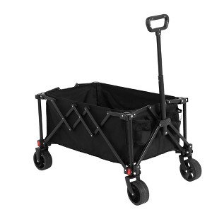 Vynxaria Folding Wagon Cart with All-Terrain Wheels, Heavy-Duty Build, Adjustable Handle, Perfect for Camping, Shopping, Sports, Fishing - 1 of 4