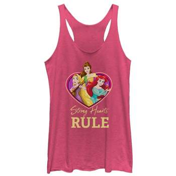 Girl's Disney Valentine's Day Princesses Strong Hearts Rule Crop T-shirt -  Light Pink - X Small : Target