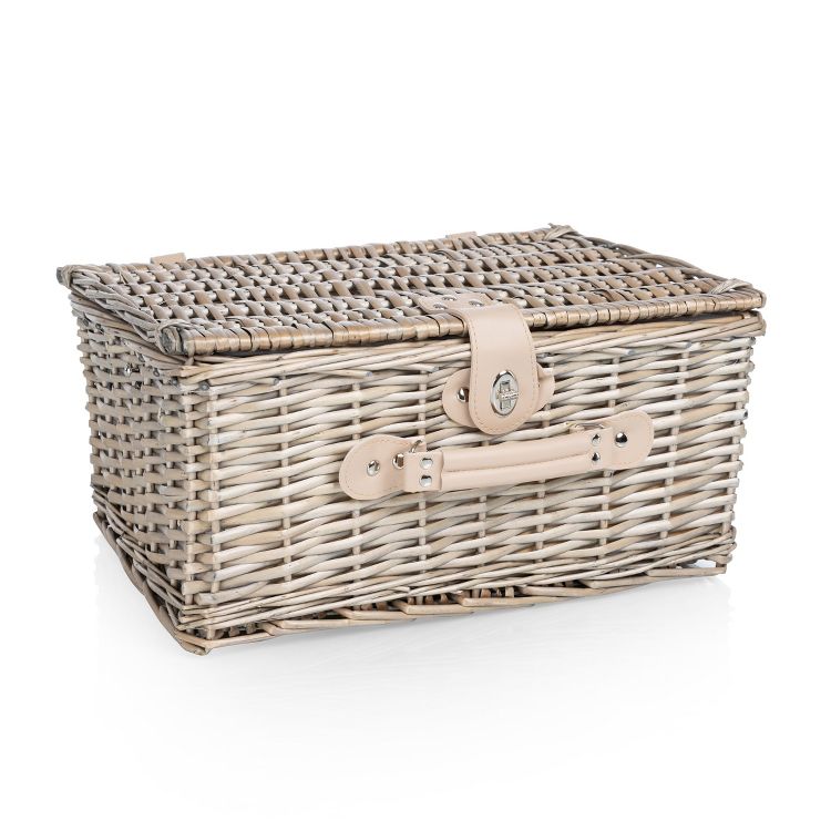 Picnic Basket Set for 2, Taupe Willow with Cream Accents, 5 of 9