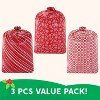 Joyfy 3 Pcs Christmas Jumbo Gift Bags, 56” Extra Large Plastic Gift Bags for Xmas Holiday Present Wrapping Gifts Decorations Large Goodie Bags - 2 of 4