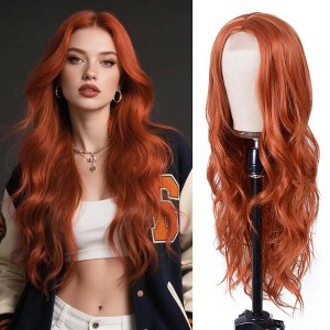Jessie's Wig 26 Inch Long Wavy Middle Part Synthetic Wig Ginger Color 1 Pc/Pack - 1 of 4