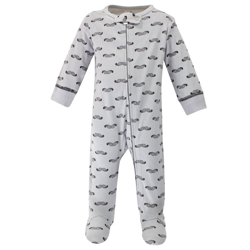 Touched by Nature Baby Boy Organic Cotton Zipper Sleep and Play 3pk, Mr Moon, 4 of 6