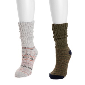 MUK LUKS Women's Slouch Heat Retainer Sock (2 Pair Pack) - 1 of 4