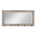36" x 18" Pub Mirror with Metal Hooks Gray - DesignOvation