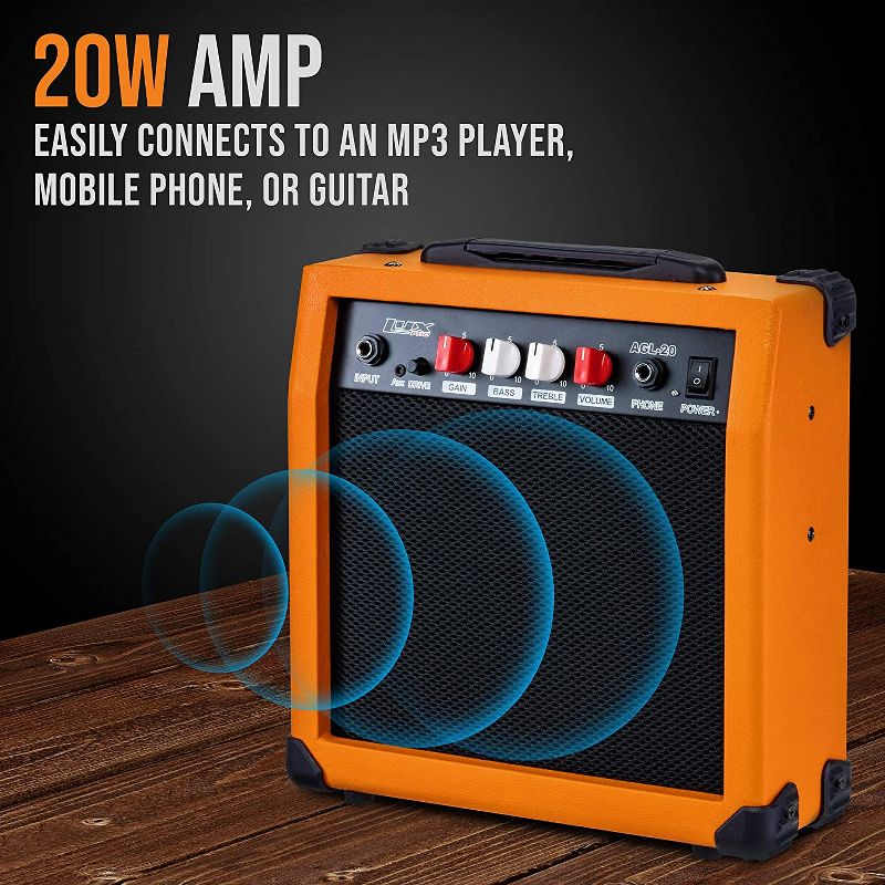 LyxPro Electric Guitar Amp, 20w Portable Mini Amplifier, 3 of 6
