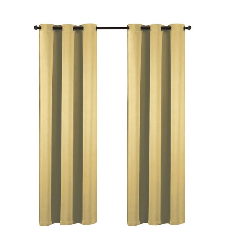 38" x 84" Solid Blackout Thermal Grommet Curtain Panels (Set of 2 Black), 2 of 4