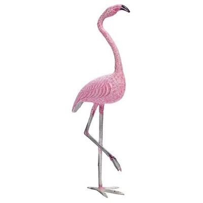 38" Aluminum American Flamingo Outdoor Garden Statue Pink Painted Finish - Achla Designs